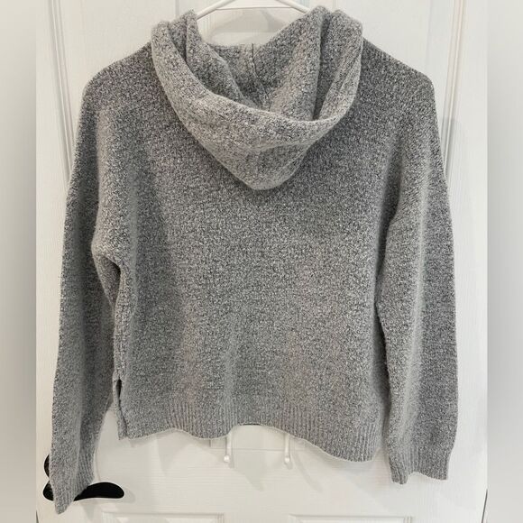 Forever 21 Marled Gray Cropped Textured Hoodie Women’s Size S - Picture 2 of 4